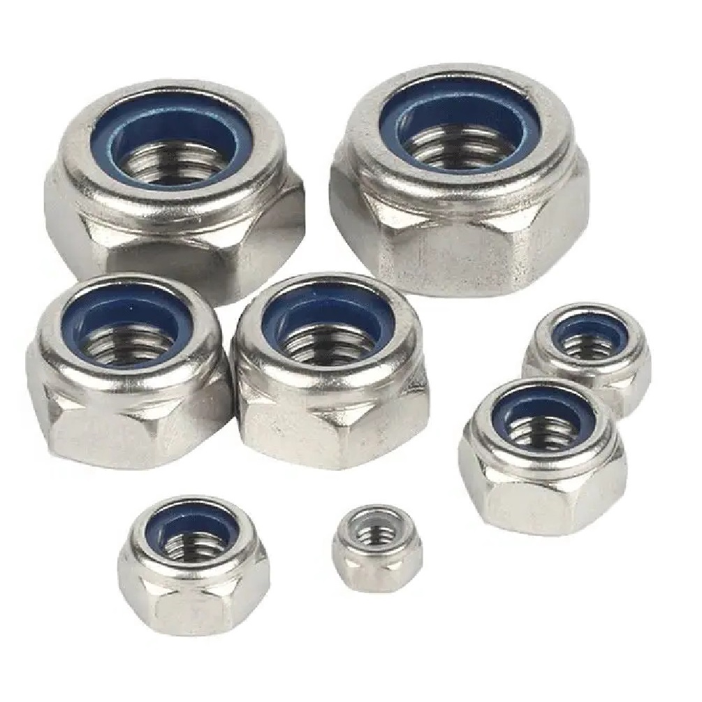 Đai ốc hãm M6 Inox SUS304 - Tán keo- Ecu tự hãm vòng nhựa - DIN 985 / DIN EN ISO 10511
