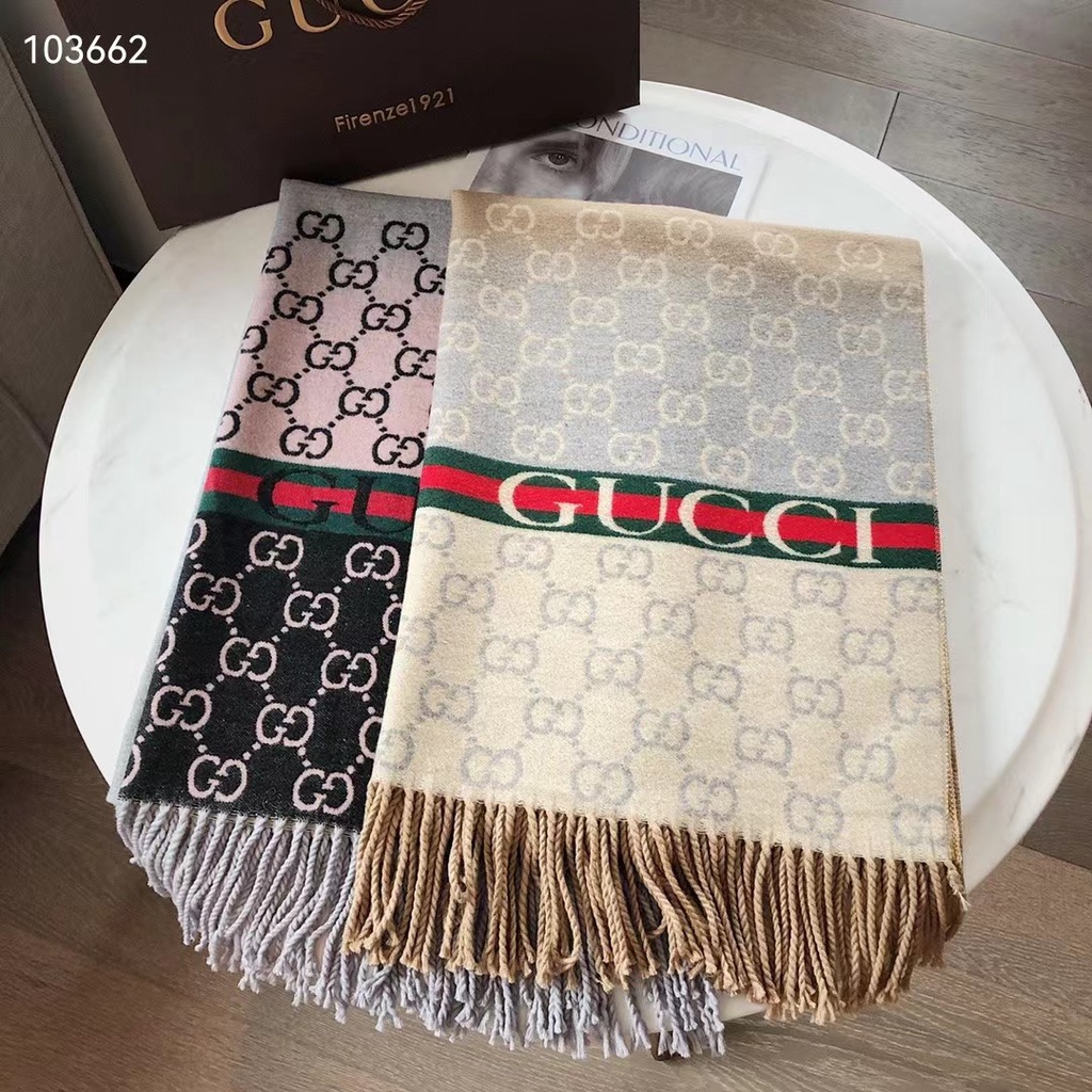 Khăn Choàng Gucci Dáng Dài Hai Mặt Thời Trang Thu Đông Cho Nam Nữ