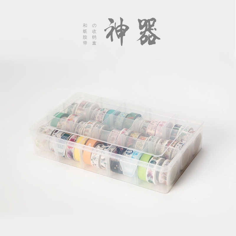 Hộp nhựa 15 ô đựng cuộn băng dính washi