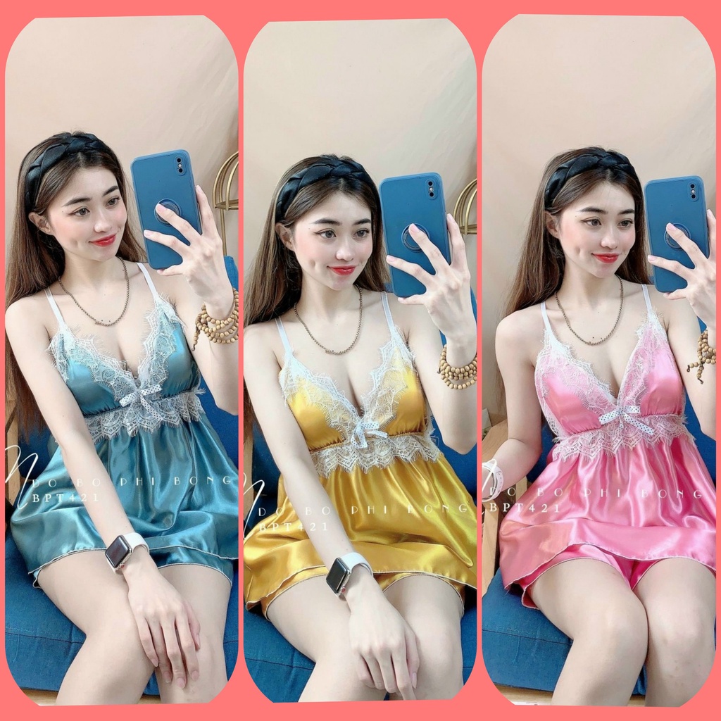 Đồ ngủ sexy chất liệu lụa phi mềm mịn
