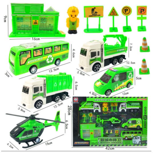 Đồ chơi ô tô mô hình chạy đà màu xanh - Xe mô hình đồ chơi cho bé, Hộp có quai xách thiết thực