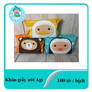 [Giá siêu khuyến mãi] Khăn ướt không mùi Agi 100 tờ