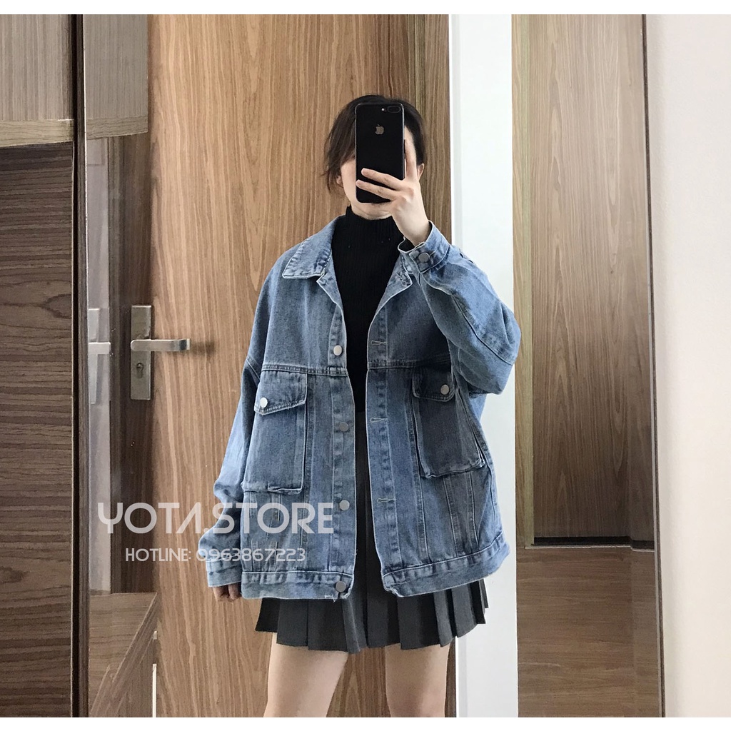 Áo khoác jeans túi hộp - KJ72