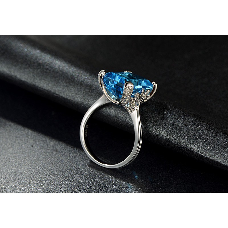 Nhẫn Trang Sức Đính Đá Nhân Tạo Kiểu Dáng Sang Trọng Thanh Lịch