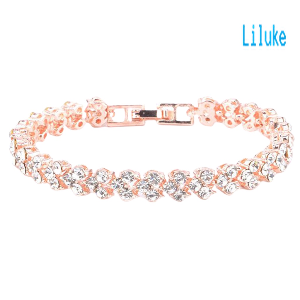 Vòng Tay Hợp Kim Mạ Vàng Trang Trí Đá Zircon Xinh Xắn Cho Nữ