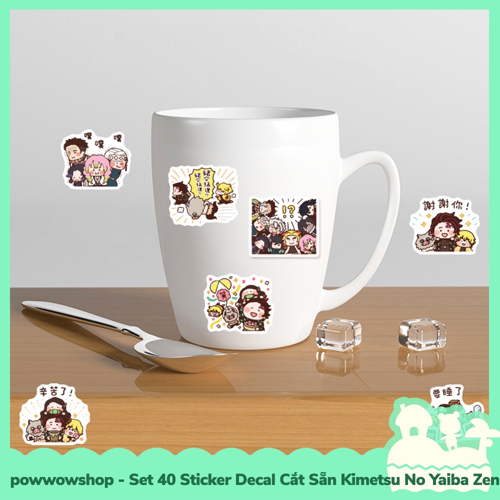[Sẵn VN - Hỏa Tốc] Set 40 Sticker Mini Decal Dán Trang Trí Vật Dụng Mẫu Kimetsu No Yaiba The Days Of Zenitsu
