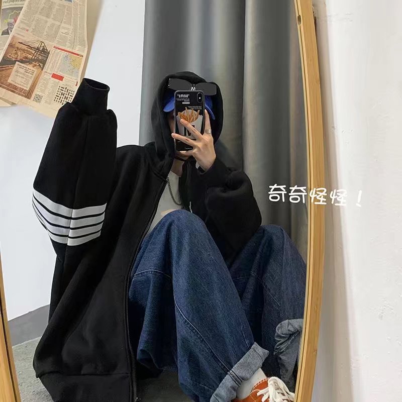 Áo khoác Cardigan nhung dày dáng rộng thời trang thu đông phong cách Hàn Quốc