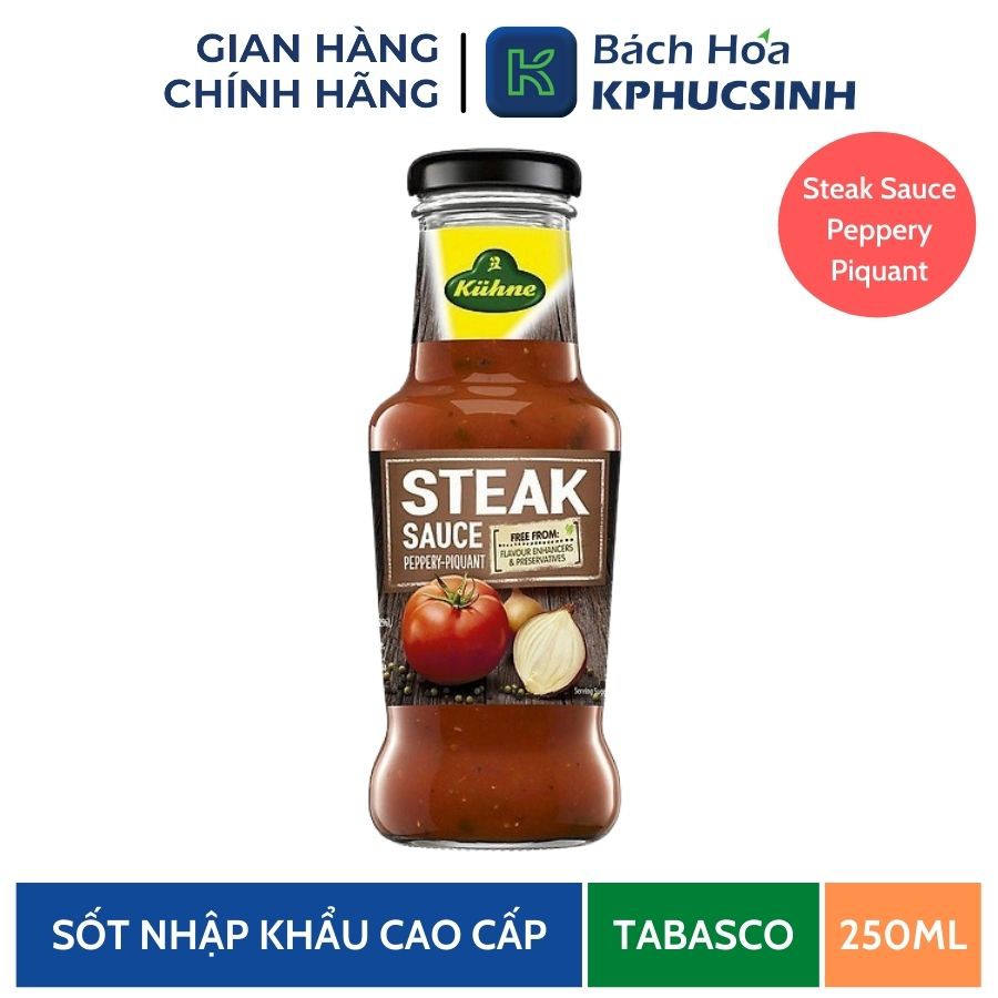 Sốt ướp thịt steak Peppery Piquant hiệu Kuehne 250ml KPHUCSINH - Hàng Chính Hãng