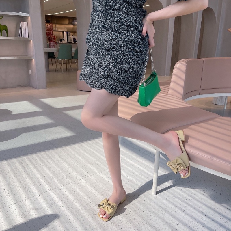 Dép Sandal Đế Dày 3cm Đính Nơ Phong Cách Hàn Quốc Thời Trang Xuân Hè 2022 Cho Nữ