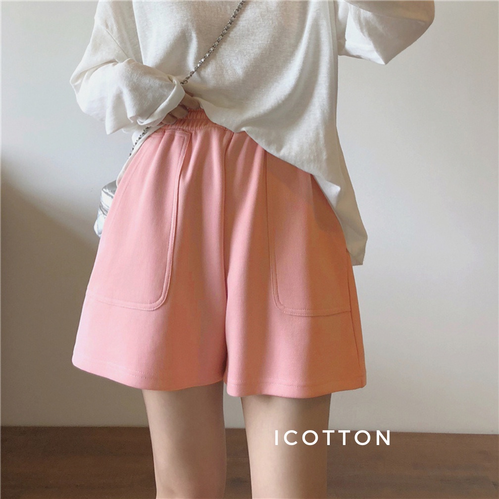 Quần đùi nữ ống rộng 💜Icotton💜 Quần cotton da cá mặc nhà thể thao, phù hợp đi chơi, đi biển