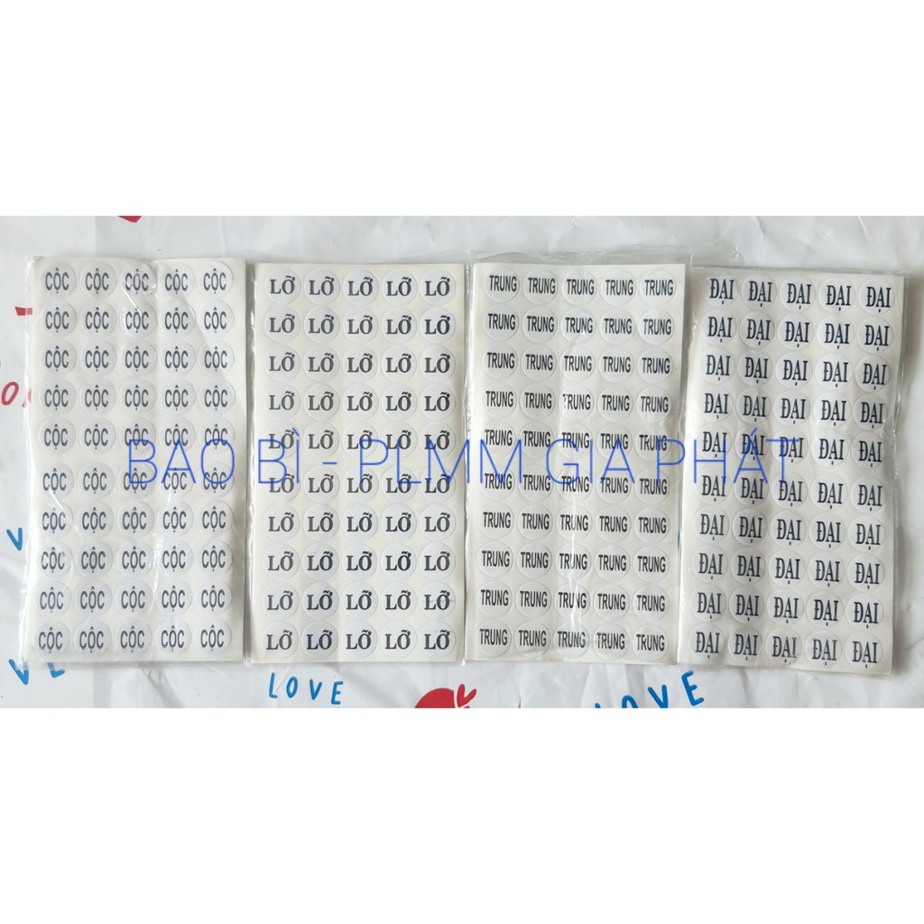 SIZE DECAL  DÁN THẺ BÀI QUẦN ÁO