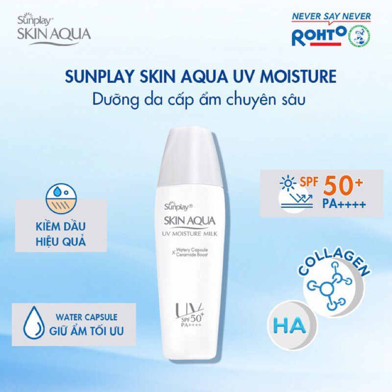 Kem chống nắng dưỡng ẩm hàng ngày Sunplay Skin Aqua UV Moisture Milk 30g hoặc 70g tặng ngay kem rửa mặt Hadalabo 25g