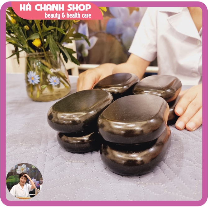 Đá Nóng Massage Body Hình Ô Van Cỡ Lớn Đá Núi Lửa Kích Thước 11.5 cm x 7.5 cm Dày 3cm Giữ Nhiệt Lâu Dài Hơn