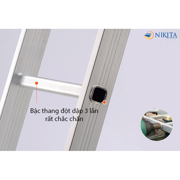 Thang nhôm gấp 4 đoạn Nikita (chữ A:2.9m; chữ I:5.8m) TGA58 Nhật Bản bảo hành 2 năm