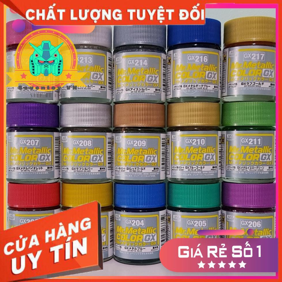 Sơn mô hình mr hobby GX metal metallic lacquer series lacquer - red black yellow gold blue green silver