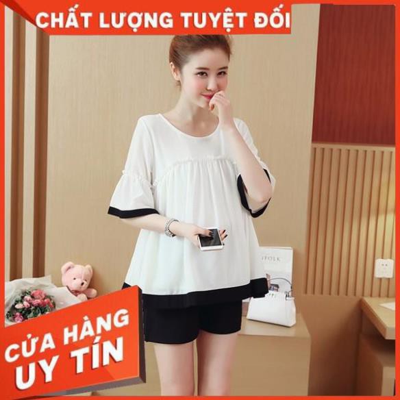 (Giá huỷ diệt) Bộ Đồ Ngắn Bầu Và Sau Sinh thanh lịch, trẻ trung cho mom bầu - BN146