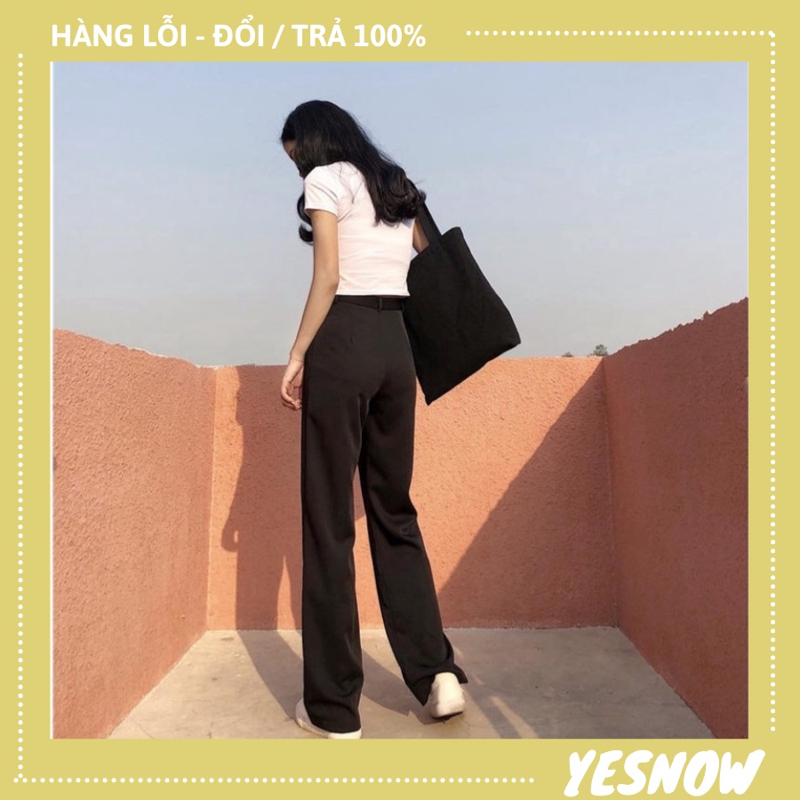 Quần ống rộng lưng cao kiều Hàn Quốc cho nữ - quần ống suông dáng rộng thoải mái
