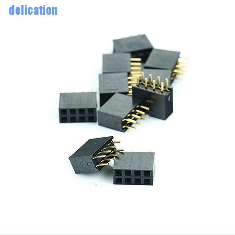 Delication✿ 10PCS 2x4 Pin 8P 2.54mm Double Row Female Straight Header Pitch Socket Pin Strip