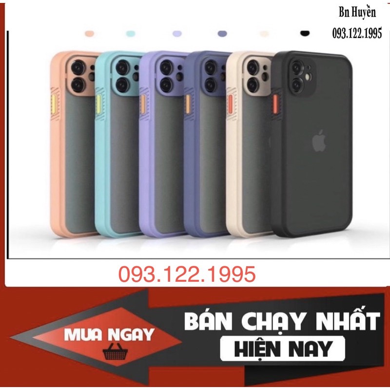 Ốp Iphone Viền vuông độ iphone 12-Chất liệu Basic bền bỉ