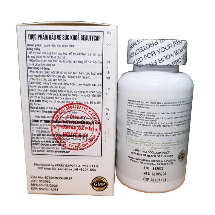 Viên uống collagen Beautycap bổ sung vitamin + AEC B5  dưỡng trắng đẹp da USA CHÍNH HÃNG | Thế Giới Skin Care