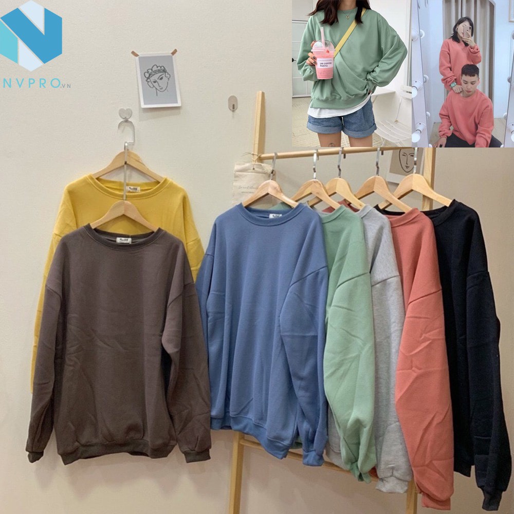 Áo Sweater Tay Dài Dáng Rộng Kiểu Hàn Quốc Thời Trang Cho Các Cặp Đôi G004