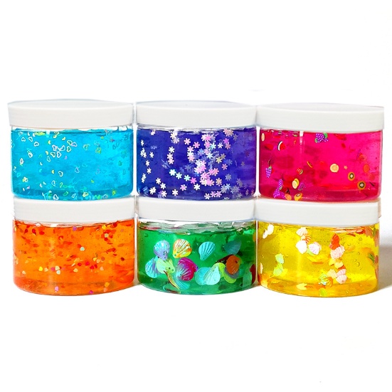 Slime trong kim tuyến giấy nhiều màu 100ml SLM13 thủ công handmade