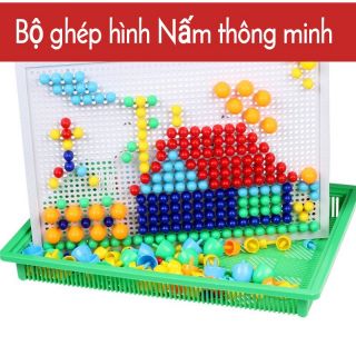 Bộ đồ chơi 💖FREESHIP💖 Ghép hình Nấm thông minh bằng nhựa cho bé sáng tạo