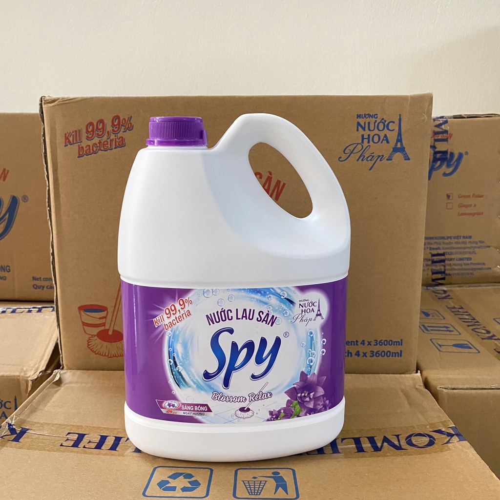 Nước lau sàn SPY 3600ml ít bọt giảm trơn trượt, xua đuổi côn trùng