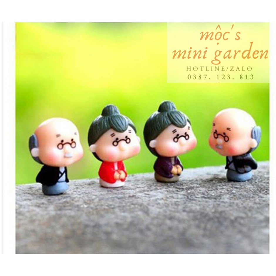 Phụ kiện tiểu cảnh ông bà mini - terrarium - Mã: CD56