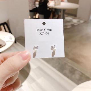 Bông tai , khuyên tai bạc tim trai nhỏ Miss Nice