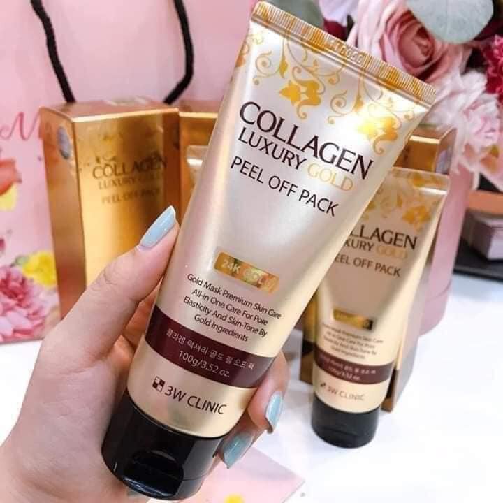 Mặt Nạ Lột Tinh Chất Vàng 24K 3W CLinic Collagen & Luxury Gold Peel Off Pack 100G