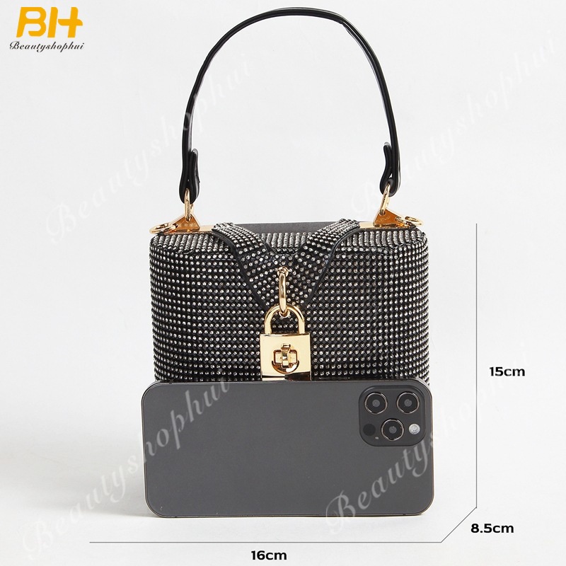 Túi Xách Đeo Vai Đính Đá Phong Cách Âu Mỹ Mới Cho Nữ