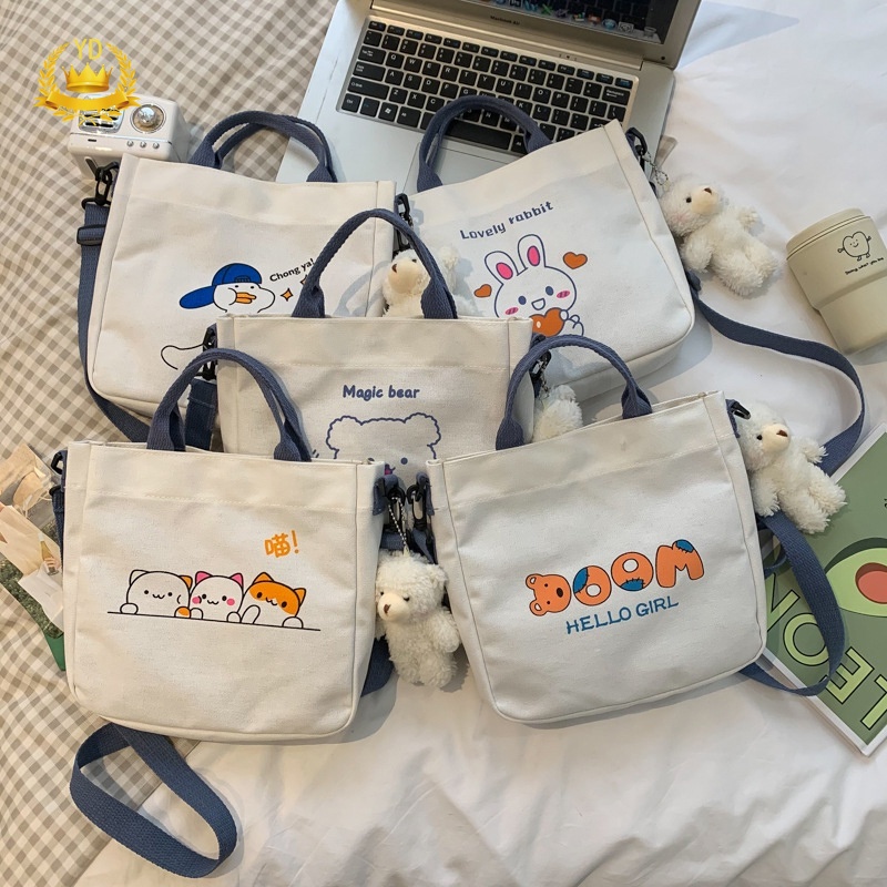 Túi Đeo Chéo Họa Tiết Gấu Thỏ Dễ Thương Thời Trang Hàn Quốc Cho Nữ