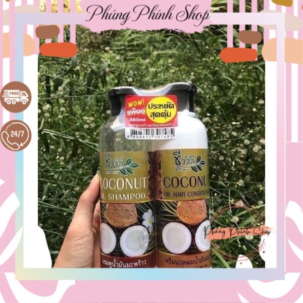 { HÀNG NỘI ĐỊA THÁI} BỘ DẦU GỘI + DẦU XẢ DỪA COCONUT Thái Lan