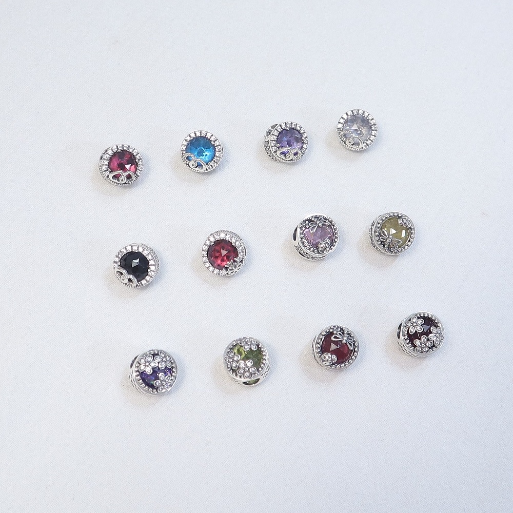 Charm Radiant Đá lồi mix vòng charm 5 màu cách điệu- bạc 925- Trang sức bạc Venus