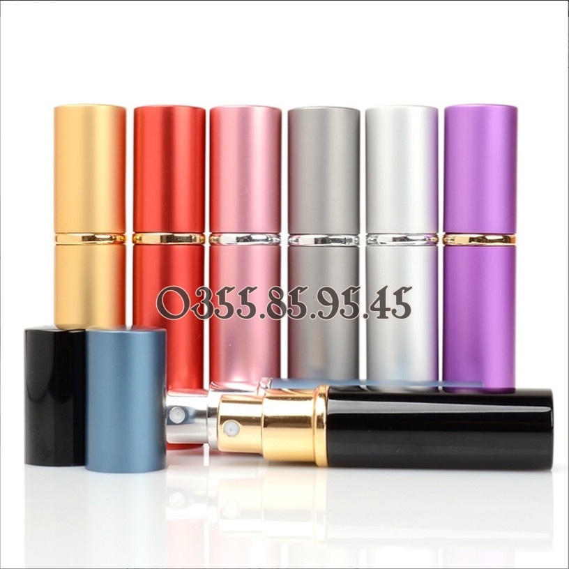 Chai rỗng chiết nước hoa dạng xịt 5ml, vỏ nhôm xịn 2 lớp - chai thủy tinh, lọ chiết nước hoa, ống chiết nước hoa