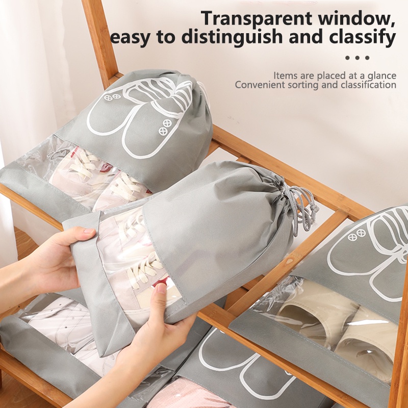 Túi đựng giày không dệt Túi chống thấm nước Túi du lịch Túi dây rút Tote Di động cho Giày cất giữ Giày tổ chức