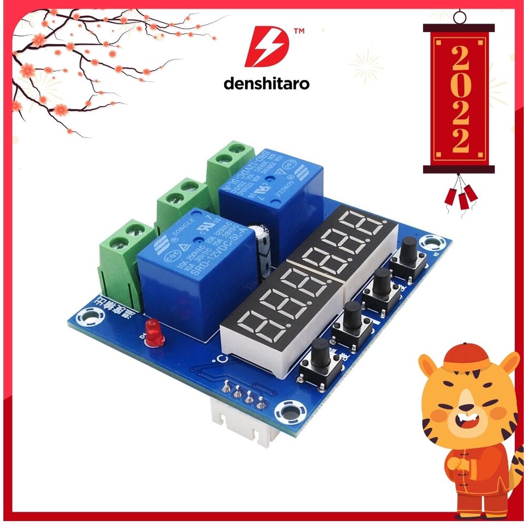 [Mã ELHA22 giảm 5% đơn 300K] Denshitaro Mạch cảm biến nhiệt độ và độ ẩm XH-M452 Relay 12VDC LED có kèm cảm biến D00-167