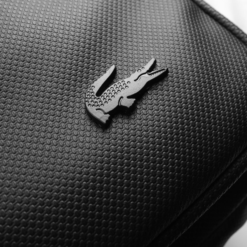 Balo CÁ SẤU LCT logo kim loại Hàn Quốc màu đen,chữ ký trắng tinh tế, thích hợp đi học, đi chơi.