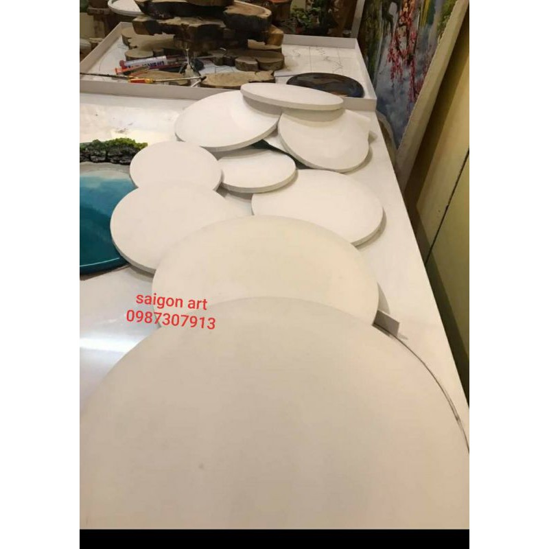Khung Bố Cotton Tốt Tròn Vẽ Tranh Dầy 2cm,Đường Kính 50cm,60cm