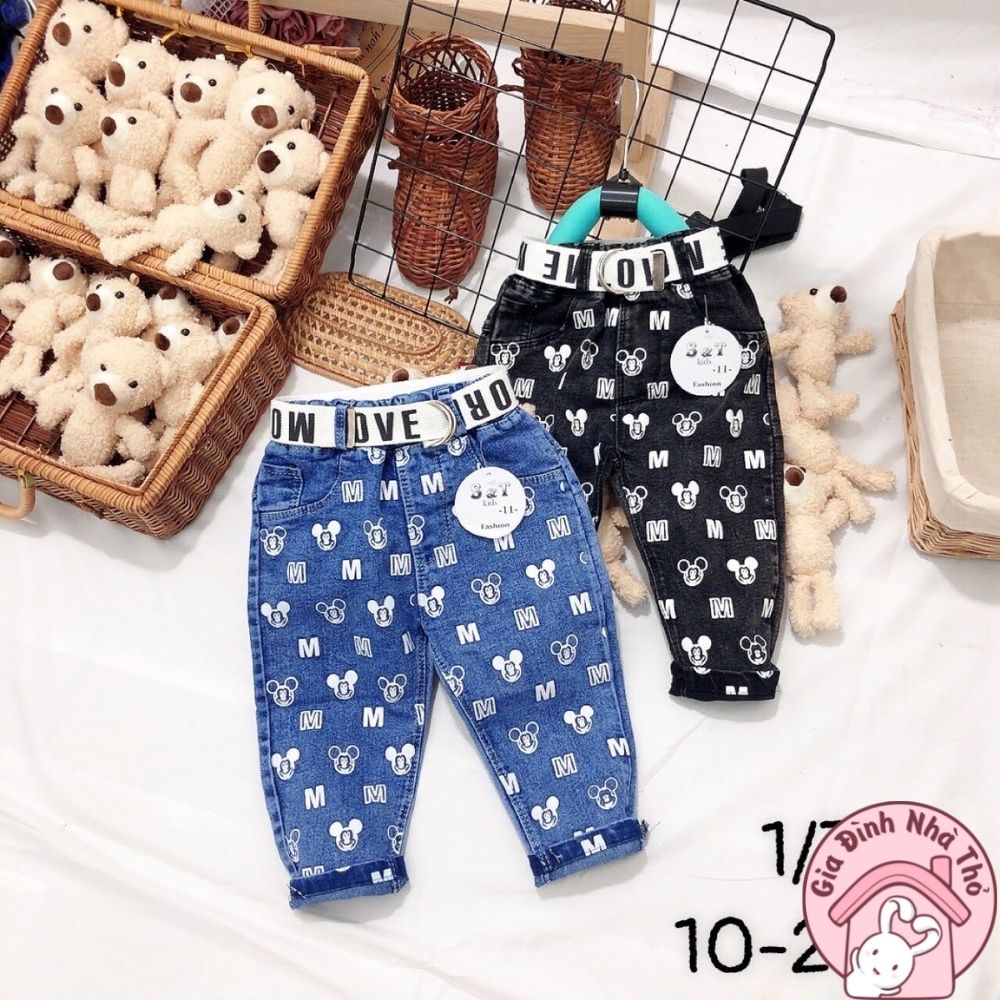 8- 20kg Quần bò jean dài cao cấp cho bé trai, bé gái đi học đi chơi ở nhà size từ 8- 20kg