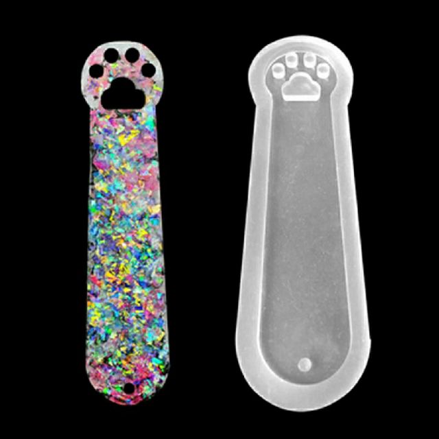 Khuôn đánh dấu sách  hình chân mèo dễ thương dùng cho resin