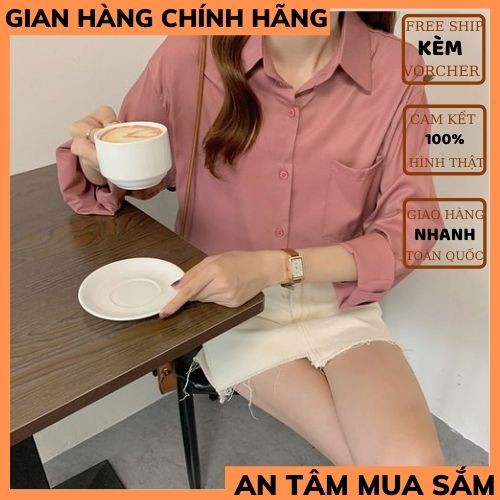 Áo Sơ Mi Nữ form rộng  Sơ mi nữ trơn UNISEX đẹp dài tay ulzzang vintage hàn quốc cao cấp trơn THỜI TRANG1989