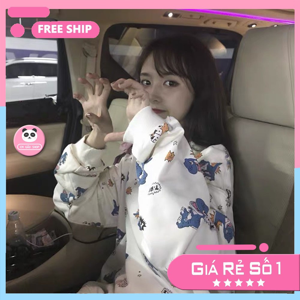 Áo sweater dáng rộng họa tiết hoạt hình cute, Áo phông Hàn Quốc siêu xinh