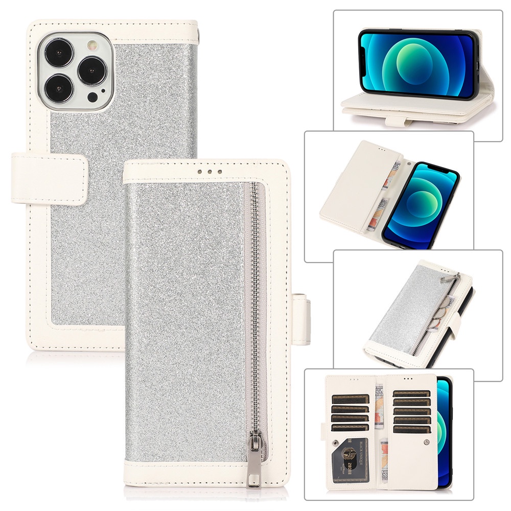Bao Da Điện Thoại Nắp Lật Từ Tính Chống Sốc Có 9 Ngăn Đựng Thẻ Và Dây Đeo Cho iphone 14 11 12 13 pro max x xr xs 7 8 plus