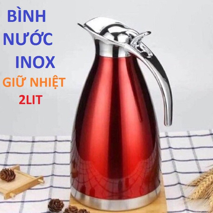 Bộ bình thủy inox cách nhiệt 3lớp cao cấp ( dung tích cực đại 2 lít)