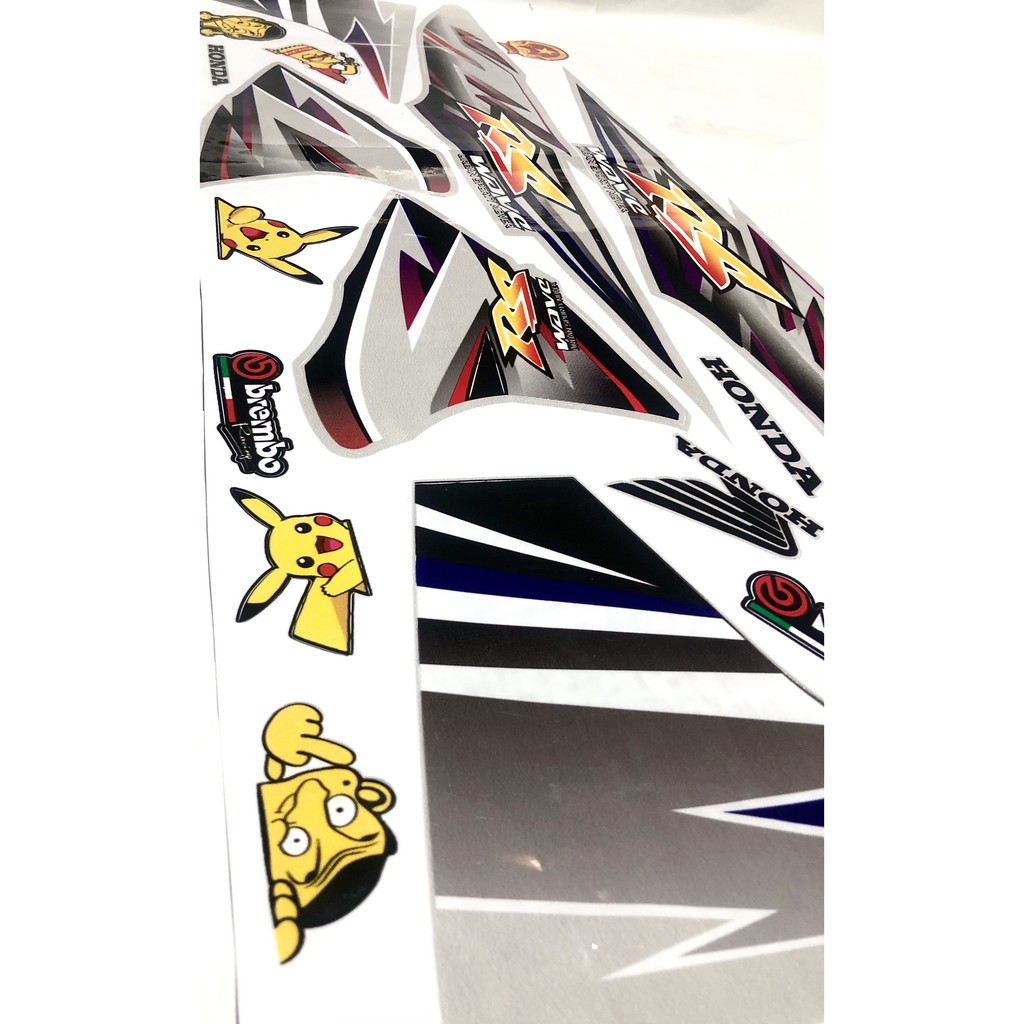 Tem rời Wave Alpha MẪU RS Màu Hồng Xám Dán cho Wave 50cc/100cc/110cc