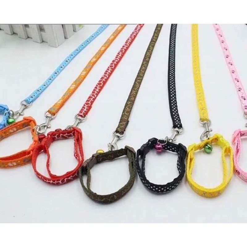Dây dắt mèo vòng cổ in hình họa tiết xinh xắn
