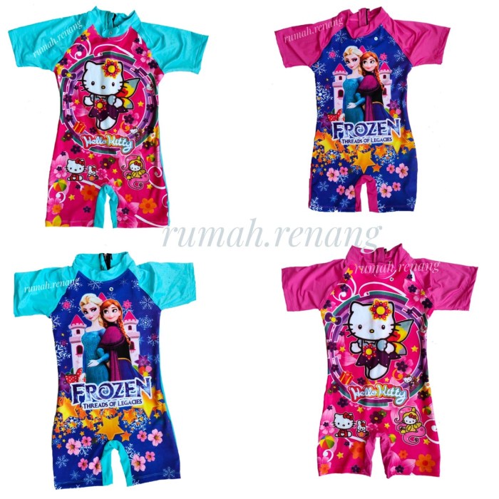 ⭐ ⭐ Đồ bơi cho bé gái từ 4 đến 8 tuổi - FROZEN, M