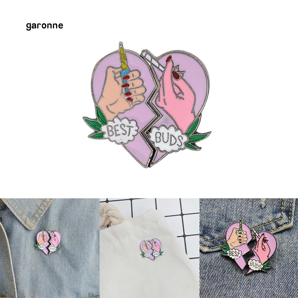 Set 2 ghim cài áo hình mảnh ghép trái tim thời trang cho nữ